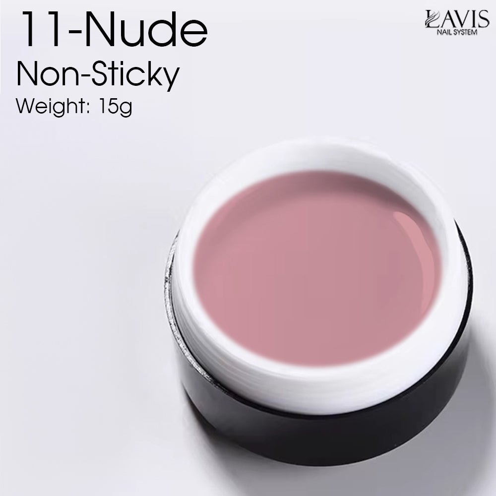LAVIS J11 - Builder Gel In The Jar 15g - Nude Non Sticky - DTK Nail Supply