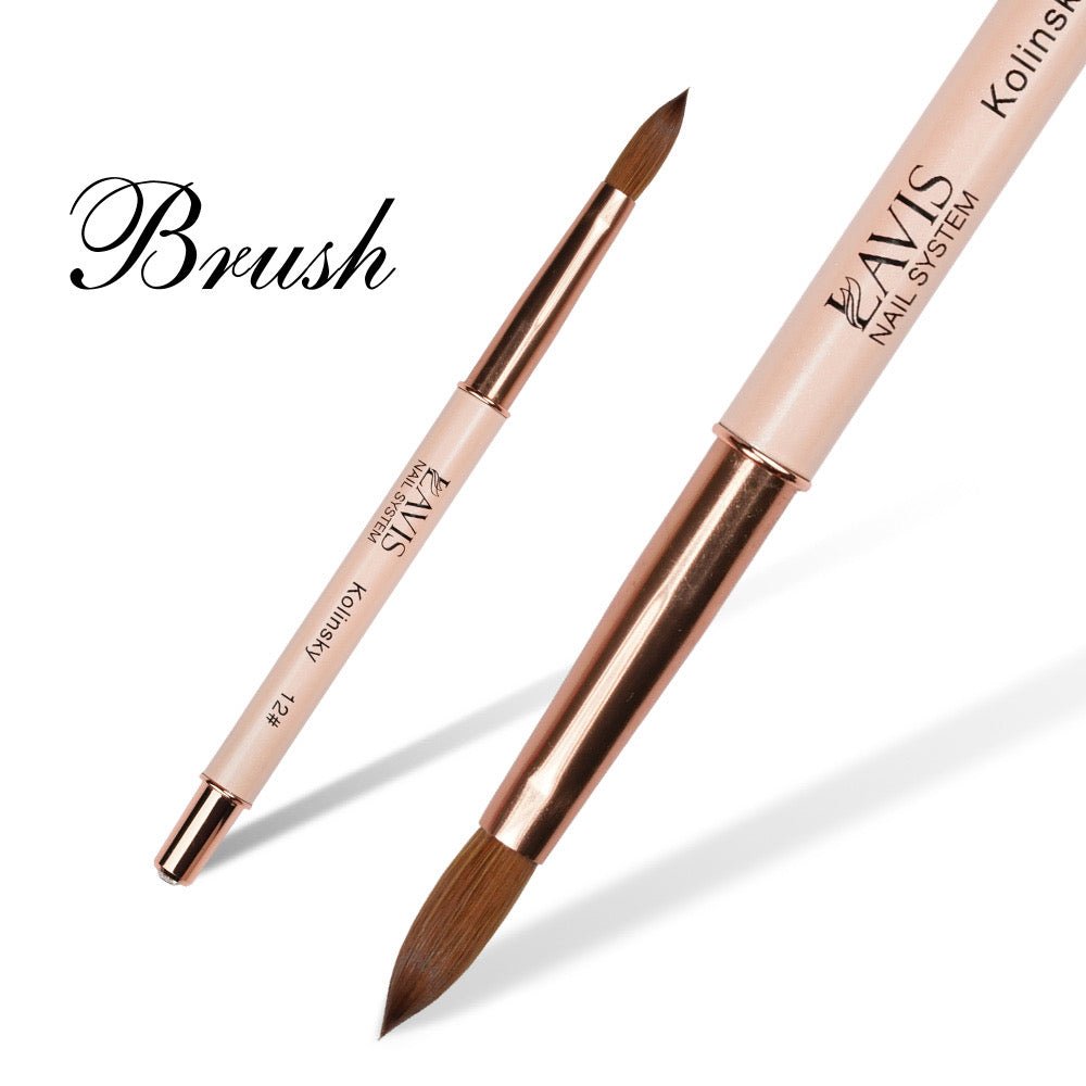 Lavis Kolinsky Acrylic Brush Pink 12 - DTK Nail Supply