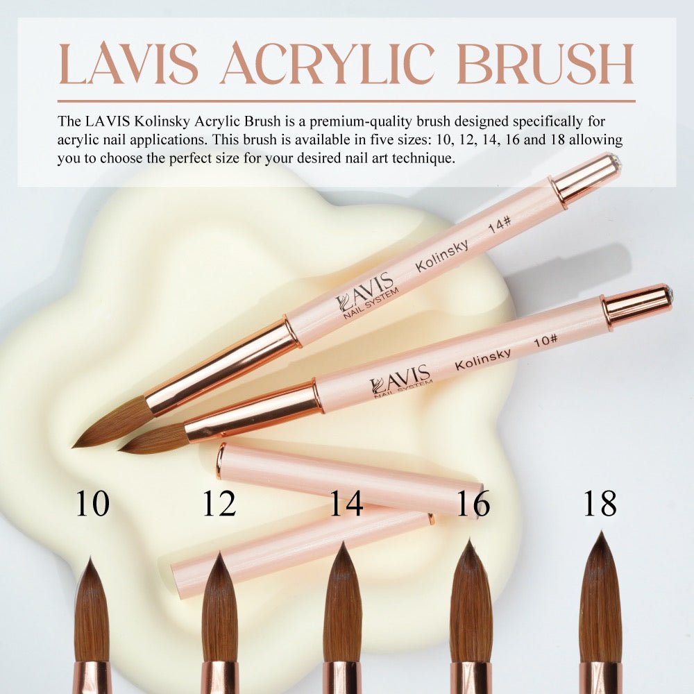Lavis Kolinsky Acrylic Brush Pink 14 - DTK Nail Supply
