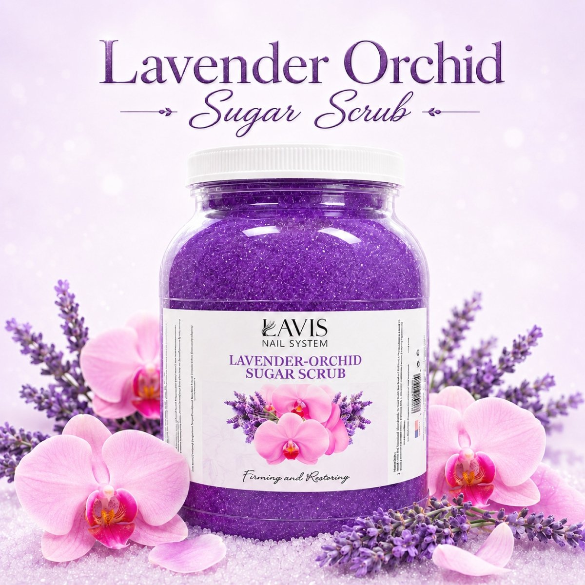 LAVIS - Lavender Orchid - Sugar Scrub for Pedicure - 1Gallon - DTK Nail Supply