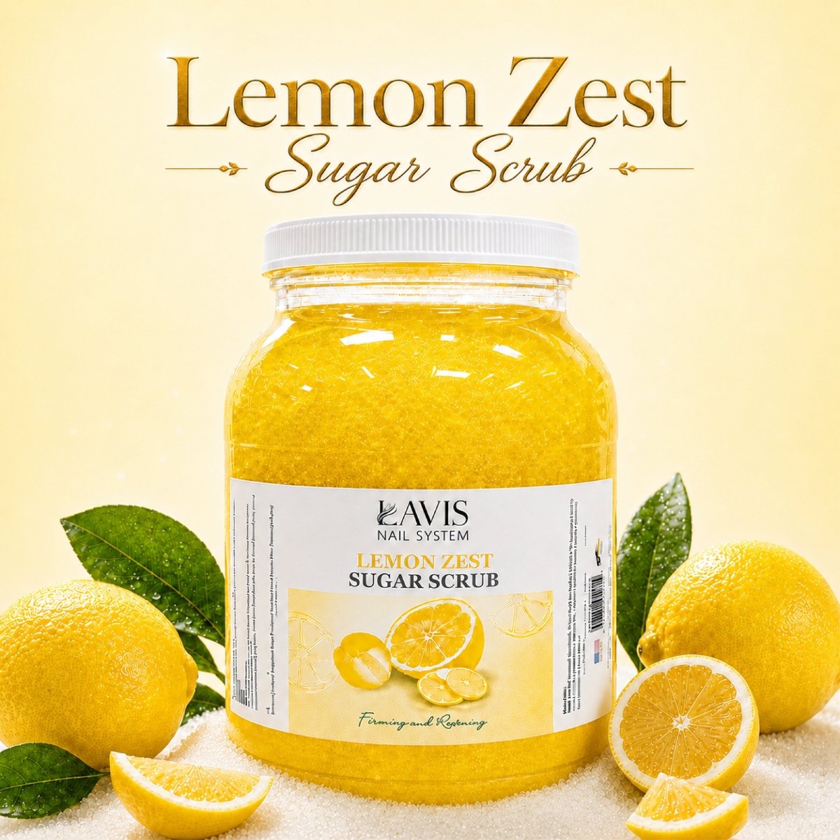 LAVIS - Lemon Zest - Sugar Scrub for Pedicure - 1 gallon - DTK Nail Supply