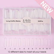 LAVIS - LONG COFFIN MATTE - Clear - 504 Pc - DTK Nail Supply