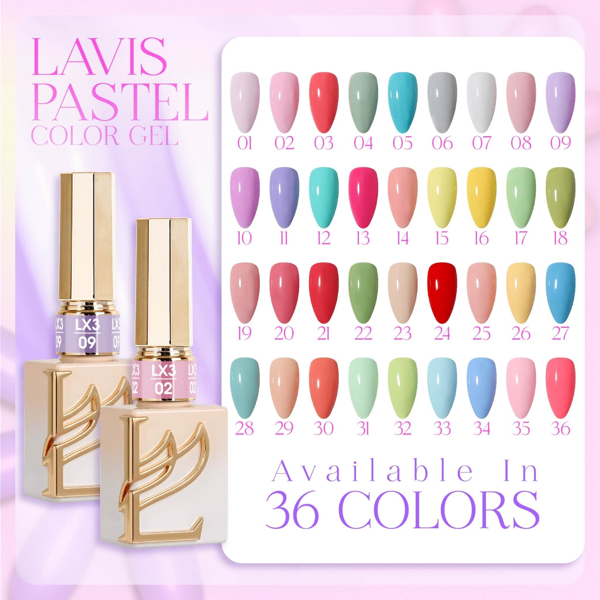 LAVIS LX3 - 14 - Gel Polish 0.5 oz - Pastel Flow Collection - DTK Nail Supply