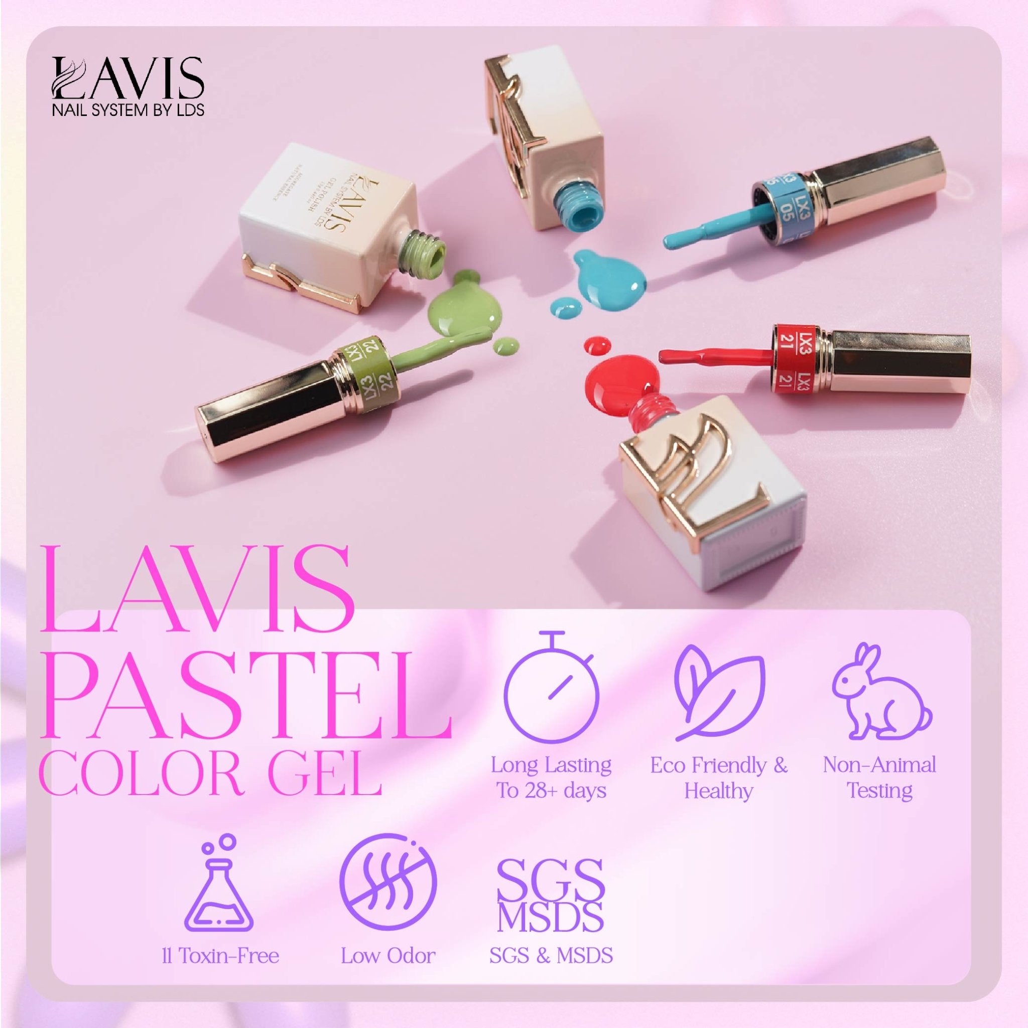 LAVIS LX3 - 17 - Gel Polish 0.5 oz - Pastel Flow Collection - DTK Nail Supply