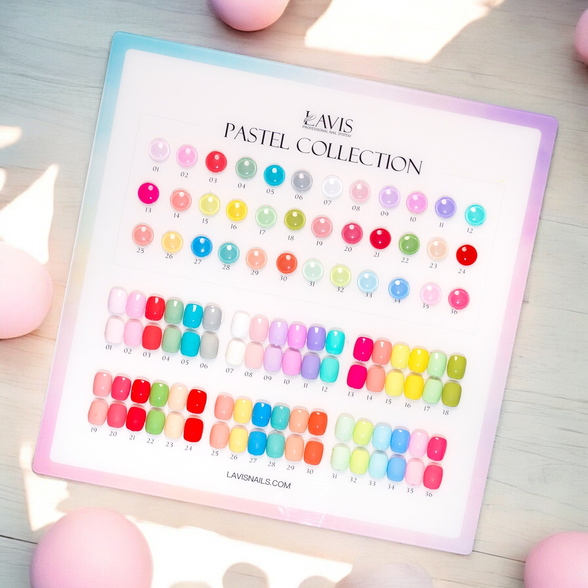 LAVIS LX3 - Set 36 Colors - Gel Polish 0.5 oz - Pastel Flow Collection - DTK Nail Supply