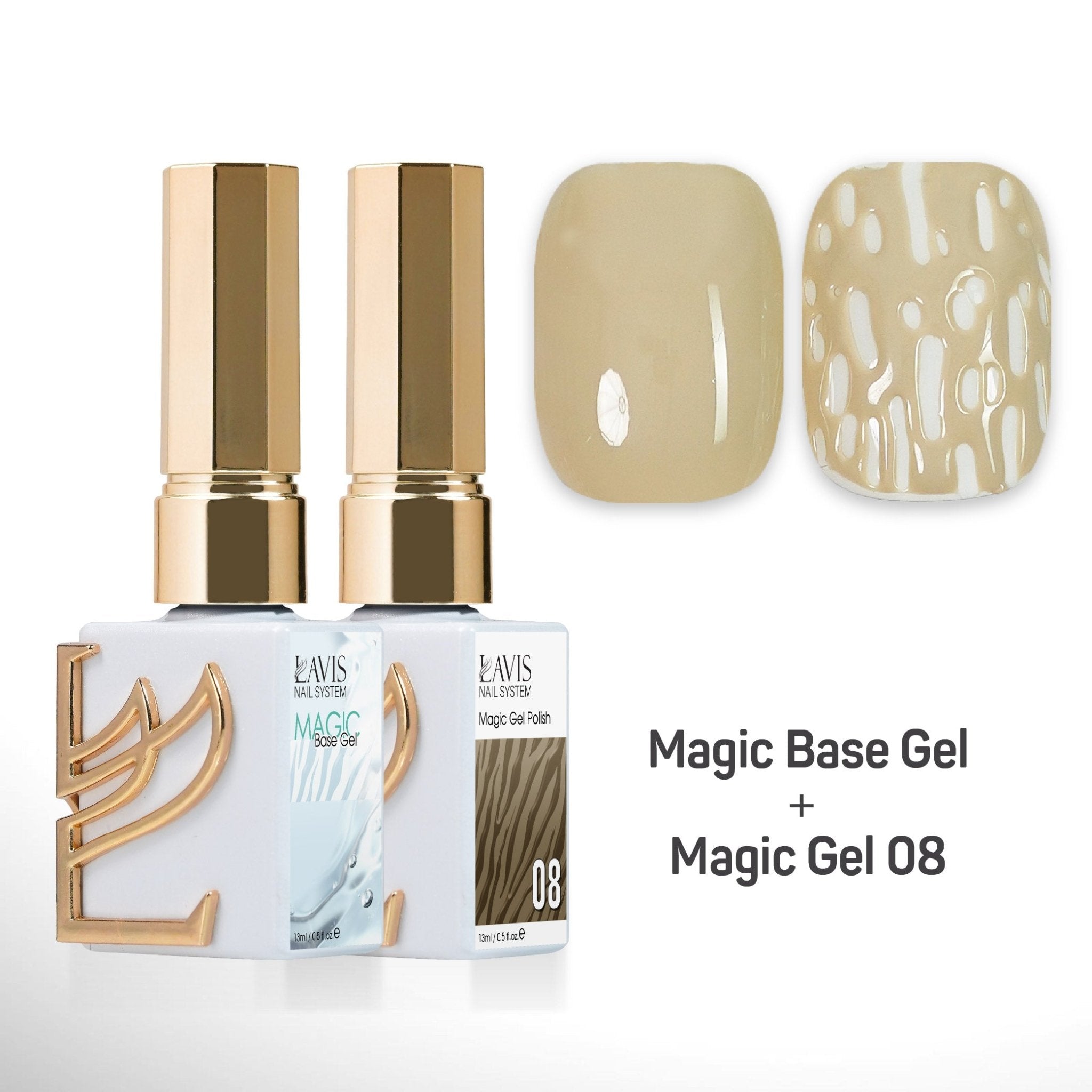 LAVIS Magic Base Gel + Magic Gel 08 - DTK Nail Supply