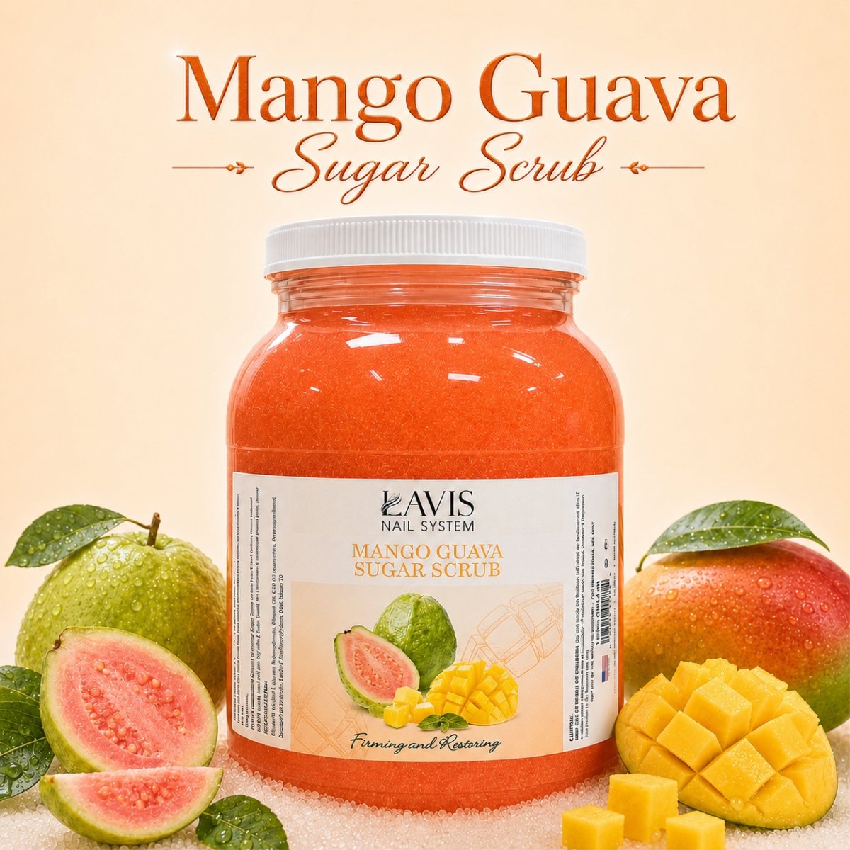 LAVIS - Mango Guava - Sugar Scrub for Pedicure - 1 gallon - DTK Nail Supply