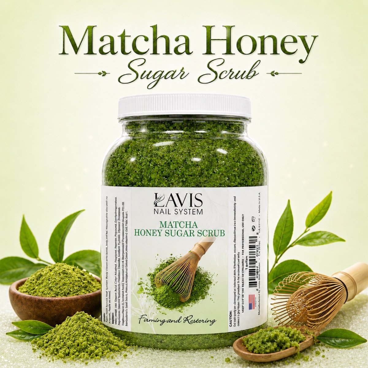 LAVIS - Matcha Honey - Sugar Scrub for Pedicure - 1Gallon - DTK Nail Supply