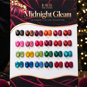 LAVIS Midnight Gleam Cat Eye Set 24 Colors + FREE Sample Color Board + FREE LAVIS Aurora Chrome Powder Jar + FREE A'DOR Drip Gloss Base & Top Coat Set