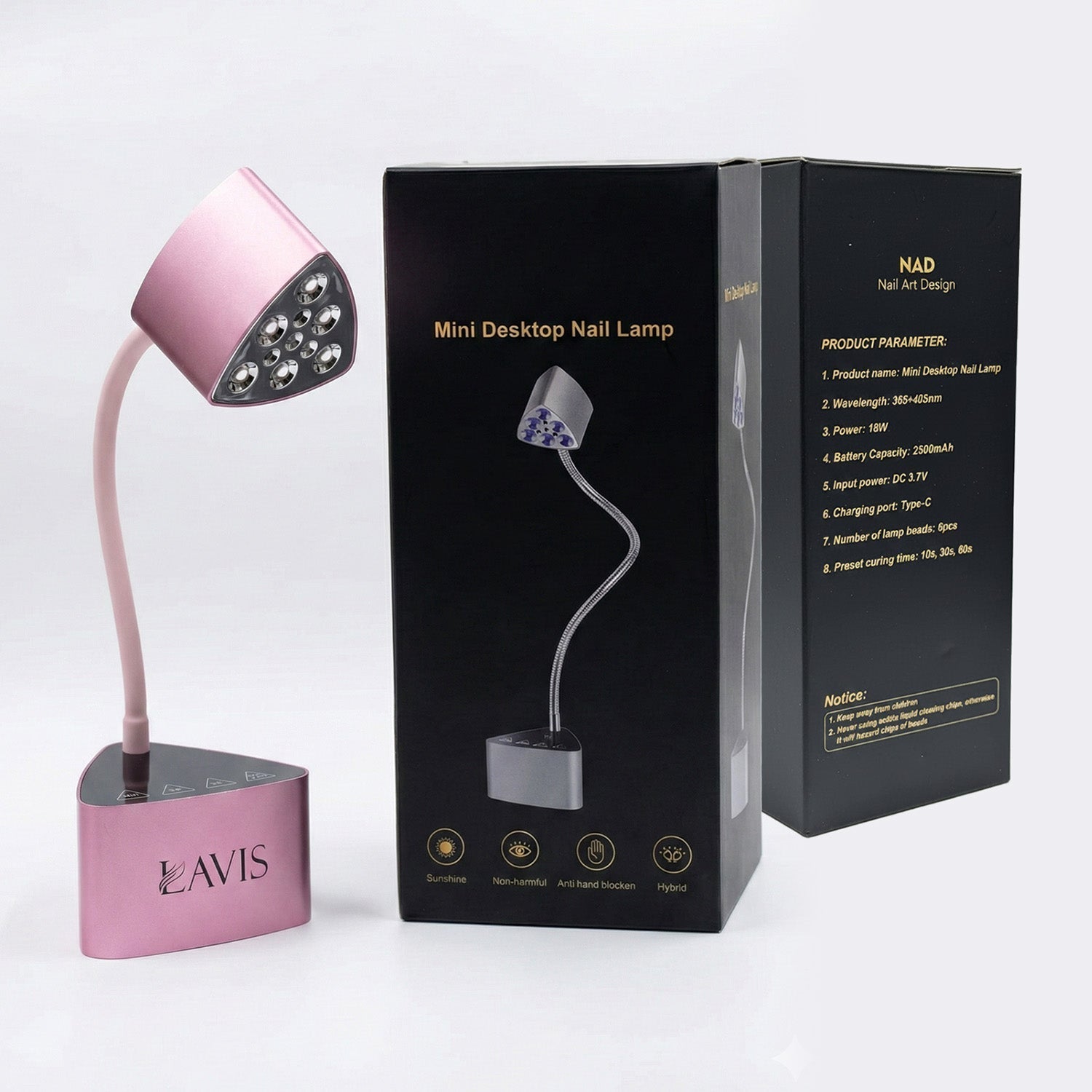 LAVIS Mini Desktop Nail Lamp - Rose Gold - DTK Nail Supply