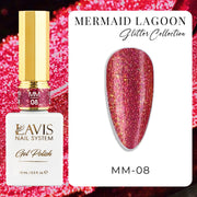 LAVIS MM08 - Gel Polish 0.5oz - Mermaid Lagoon Glitter Collection - DTK Nail Supply