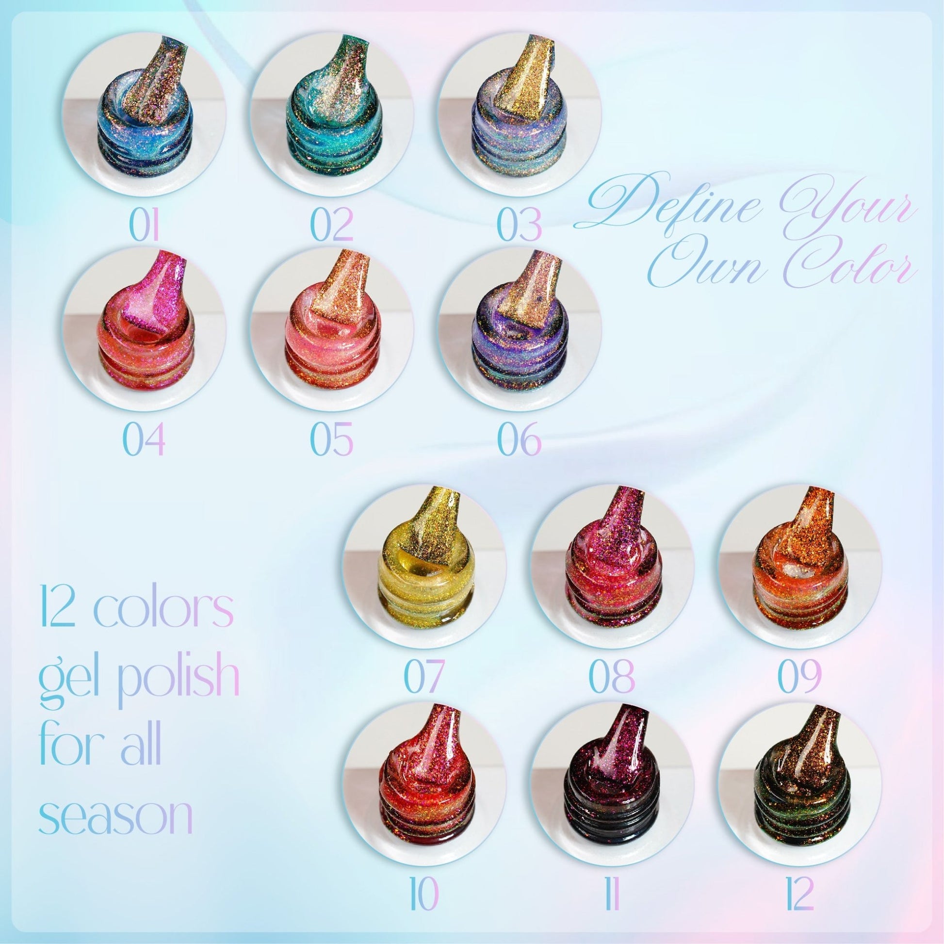 LAVIS MM10 - Gel Polish 0.5oz - Mermaid Lagoon Glitter Collection - DTK Nail Supply