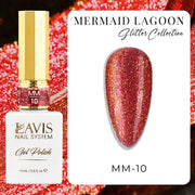 LAVIS MM10 - Gel Polish 0.5oz - Mermaid Lagoon Glitter Collection - DTK Nail Supply