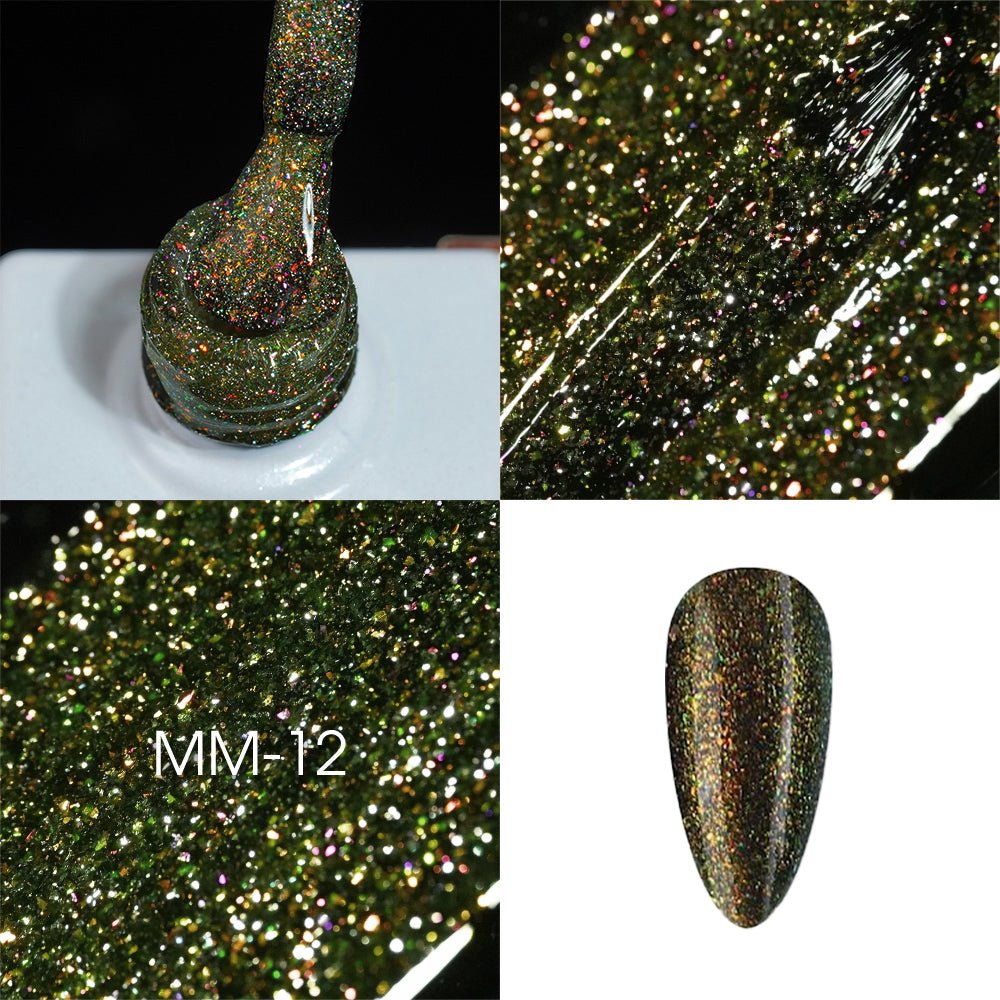 LAVIS MM12 - Gel Polish 0.5oz - Mermaid Lagoon Glitter Collection - DTK Nail Supply
