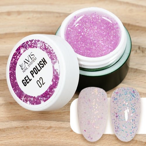 LAVIS Nail Art Glitter - Gel Polish 02 - DTK Nail Supply