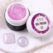 LAVIS Nail Art Glitter Gel Polish — 02 Shimmer Accent Nail Art Gel - DTK Nail Supply