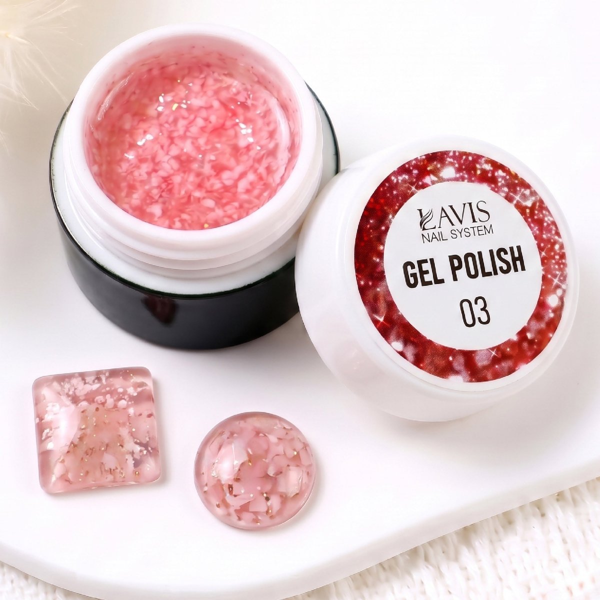 LAVIS Nail Art Glitter Gel Polish — 03 Shimmer Accent Nail Art Gel - DTK Nail Supply