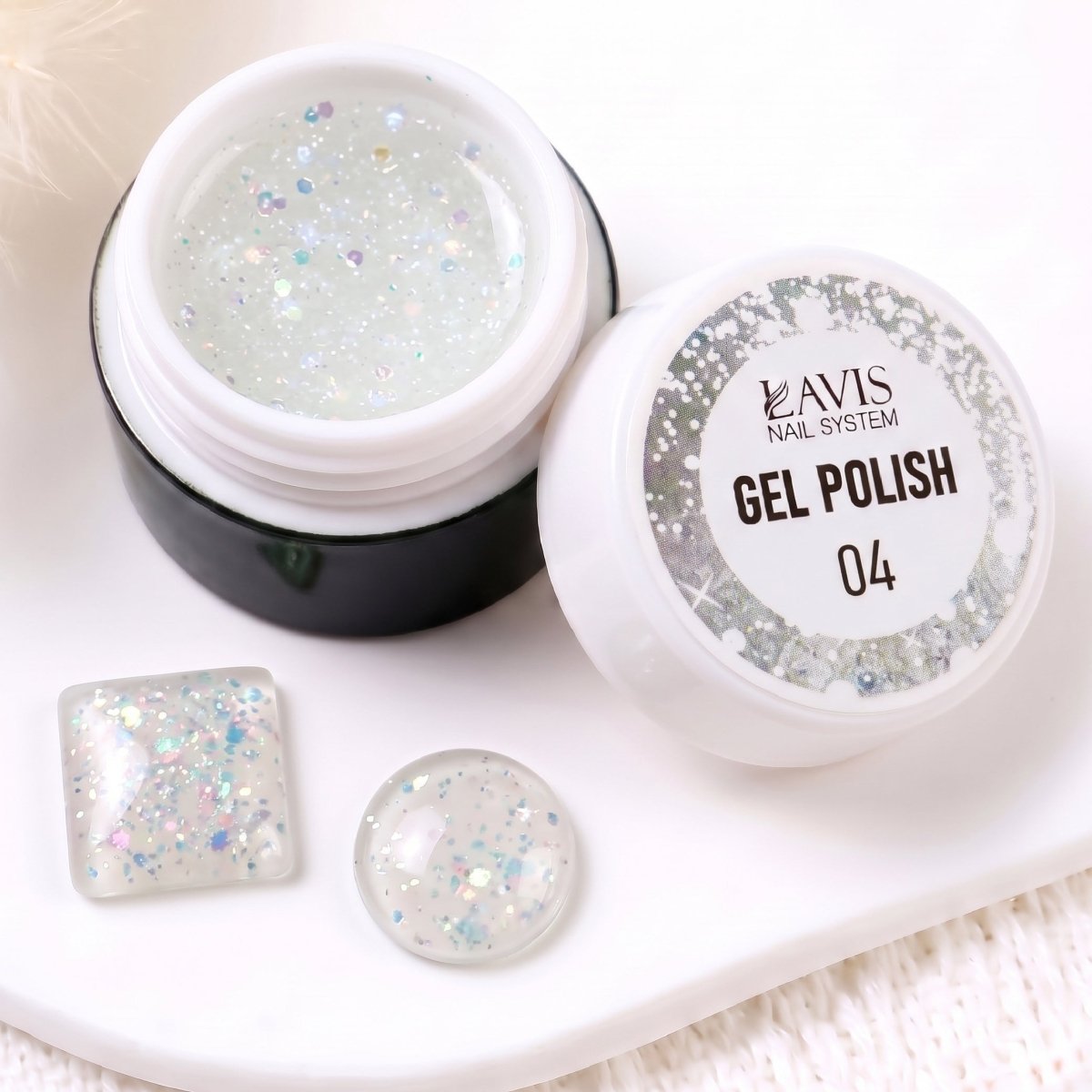 LAVIS Nail Art Glitter Gel Polish — 04 Shimmer Accent Nail Art Gel - DTK Nail Supply