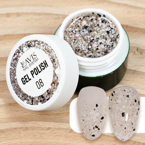 LAVIS Nail Art Glitter - Gel Polish 08 - DTK Nail Supply