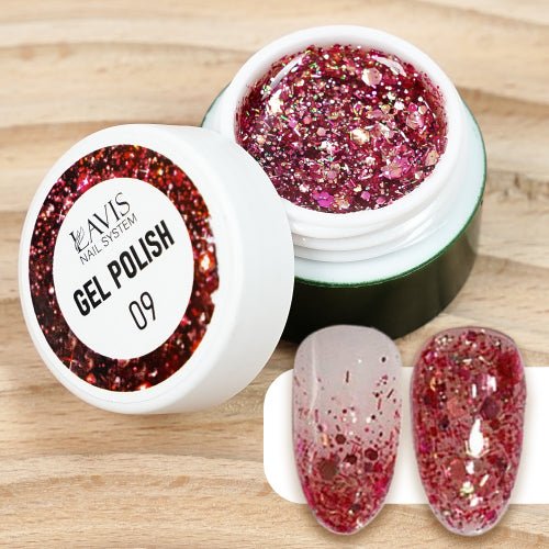 LAVIS Nail Art Glitter - Gel Polish 09 - DTK Nail Supply