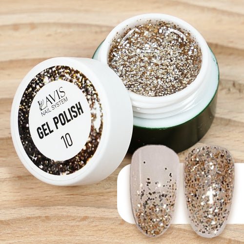 LAVIS Nail Art Glitter - Gel Polish 10 - DTK Nail Supply