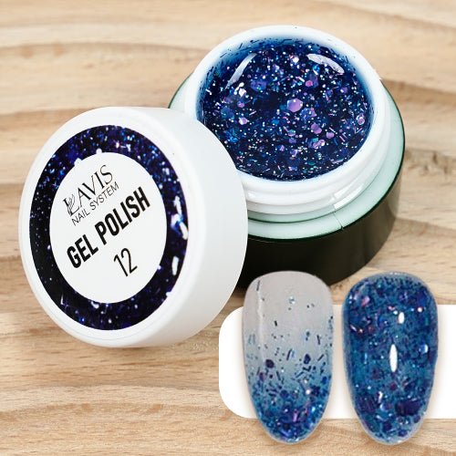 LAVIS Nail Art Glitter - Gel Polish 12 - DTK Nail Supply