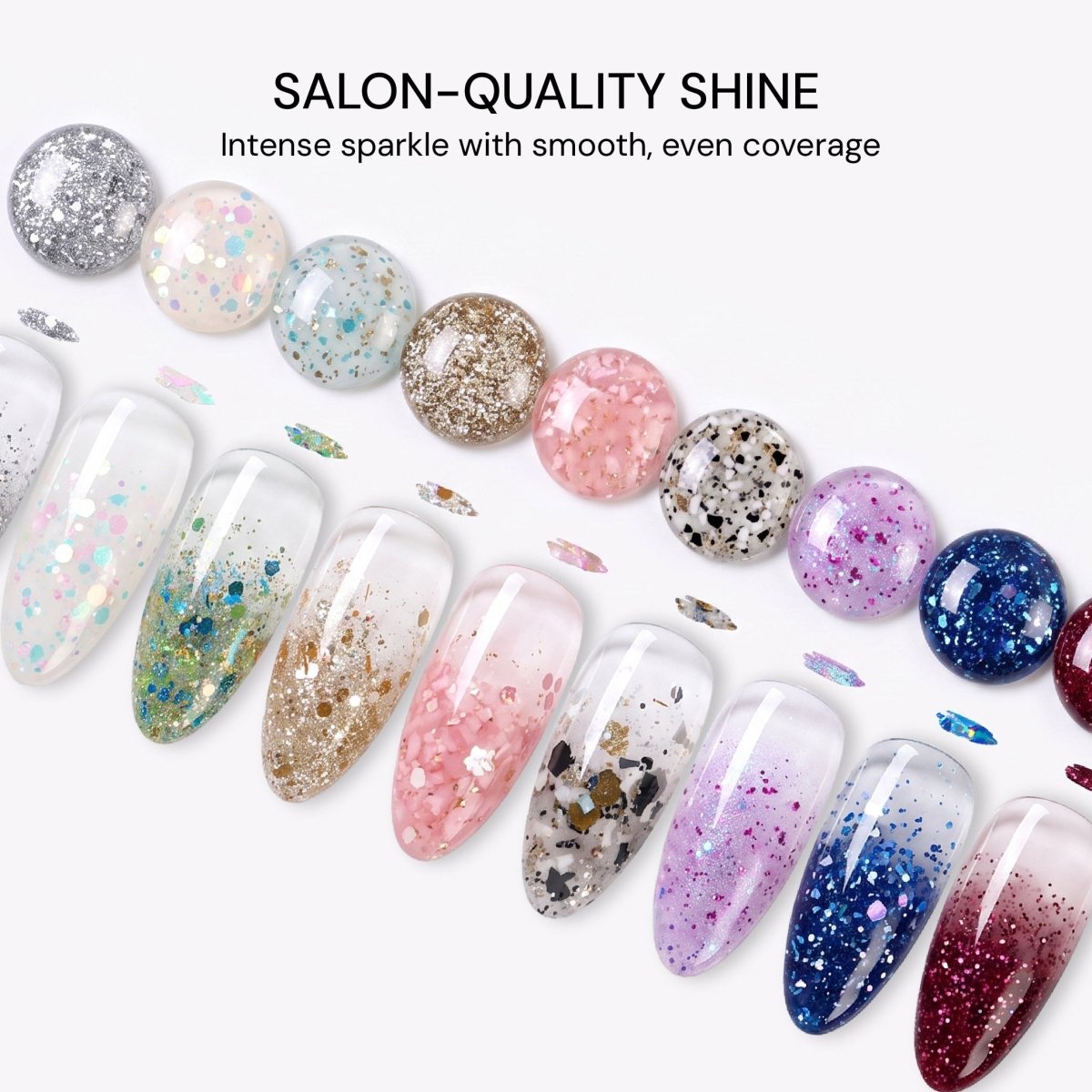 LAVIS Nail Art Glitter Gel Polish — 12 Shimmer Accent Nail Art Gel - DTK Nail Supply
