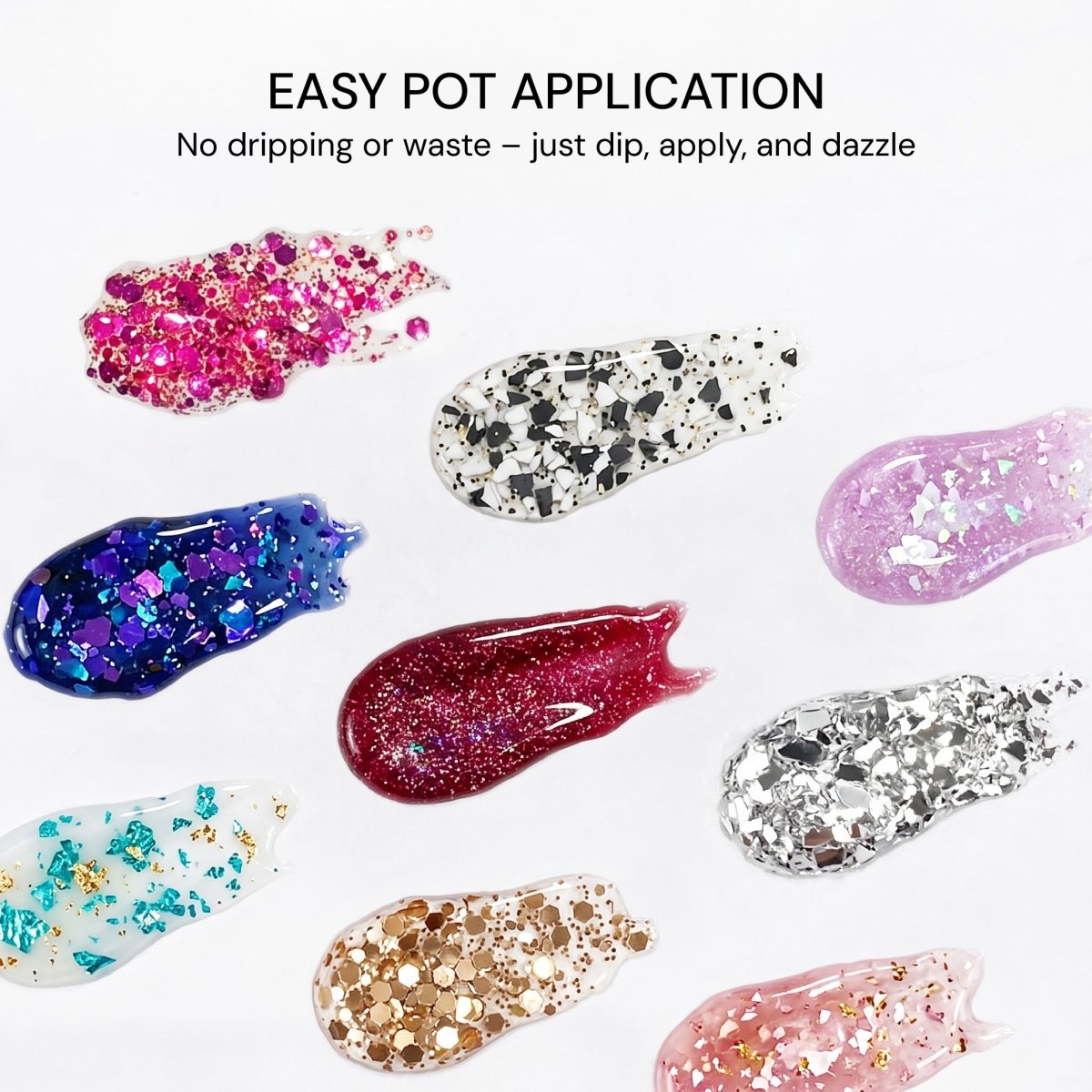 LAVIS Nail Art Glitter Gel Polish — 12 Shimmer Accent Nail Art Gel - DTK Nail Supply