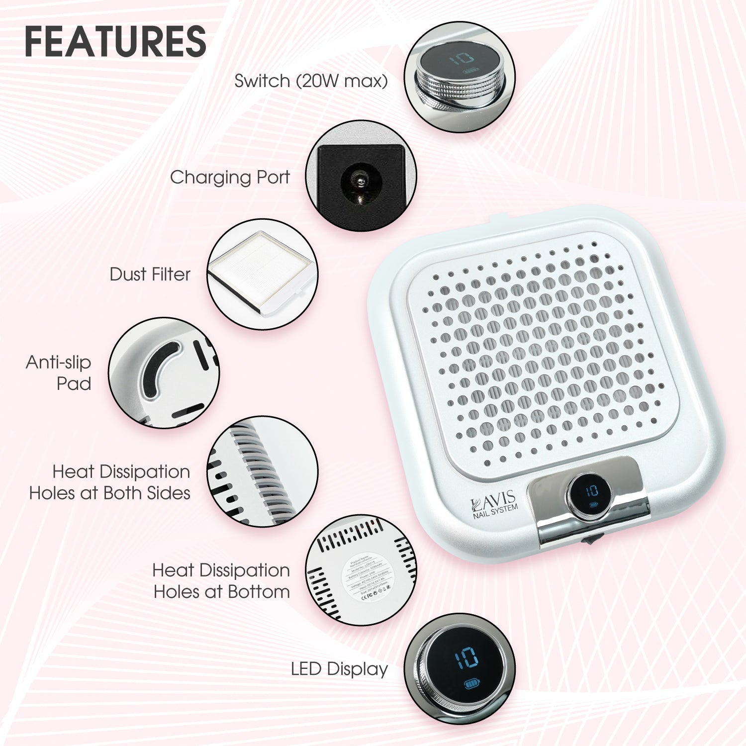 LAVIS Nail Dust Collector - DTK Nail Supply