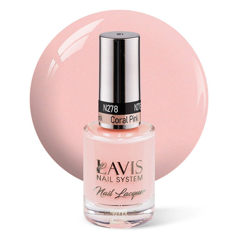 LAVIS Nail Lacquer - 278 Coral Pink - DTK Nail Supply