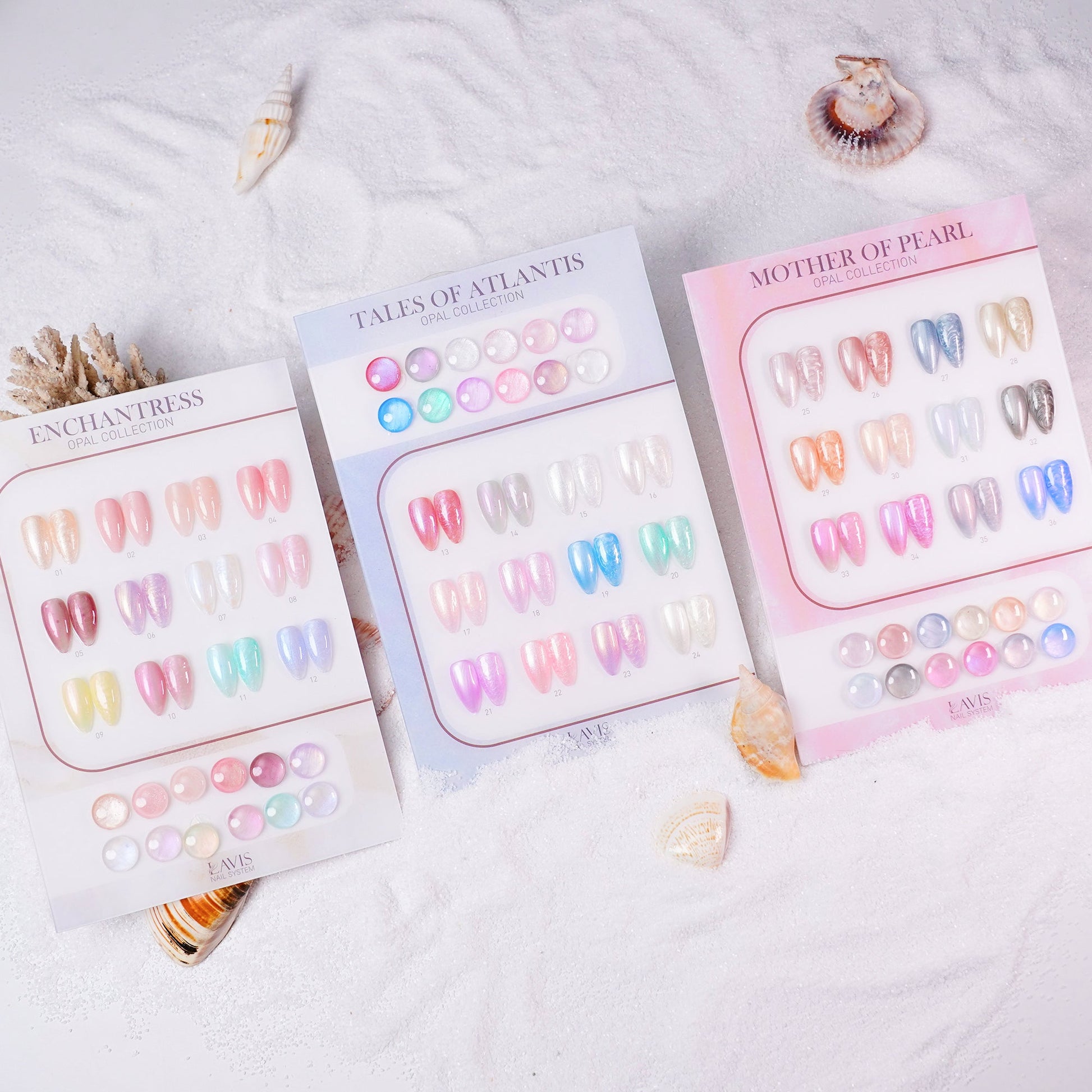 LAVIS OPAL - Set 36 Colors - Gel Polish 0.5 oz - Set 3 Opal Collection - DTK Nail Supply