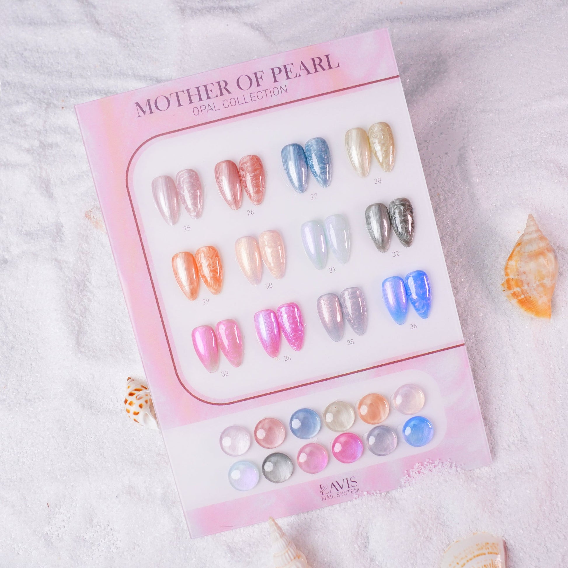 LAVIS OPAL - Set 36 Colors - Gel Polish 0.5 oz - Set 3 Opal Collection - DTK Nail Supply