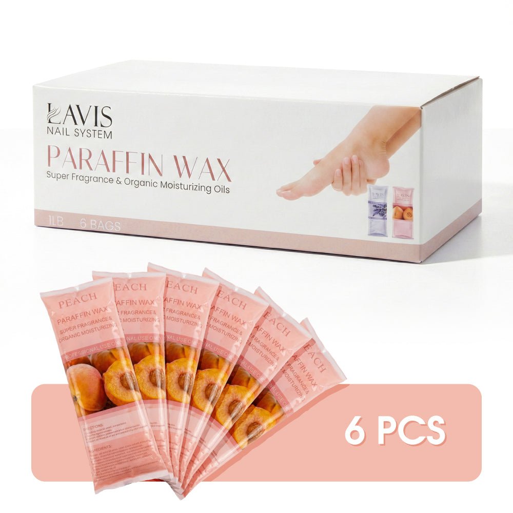 LAVIS Paraffin Wax Peach 6Pcs/Box - DTK Nail Supply