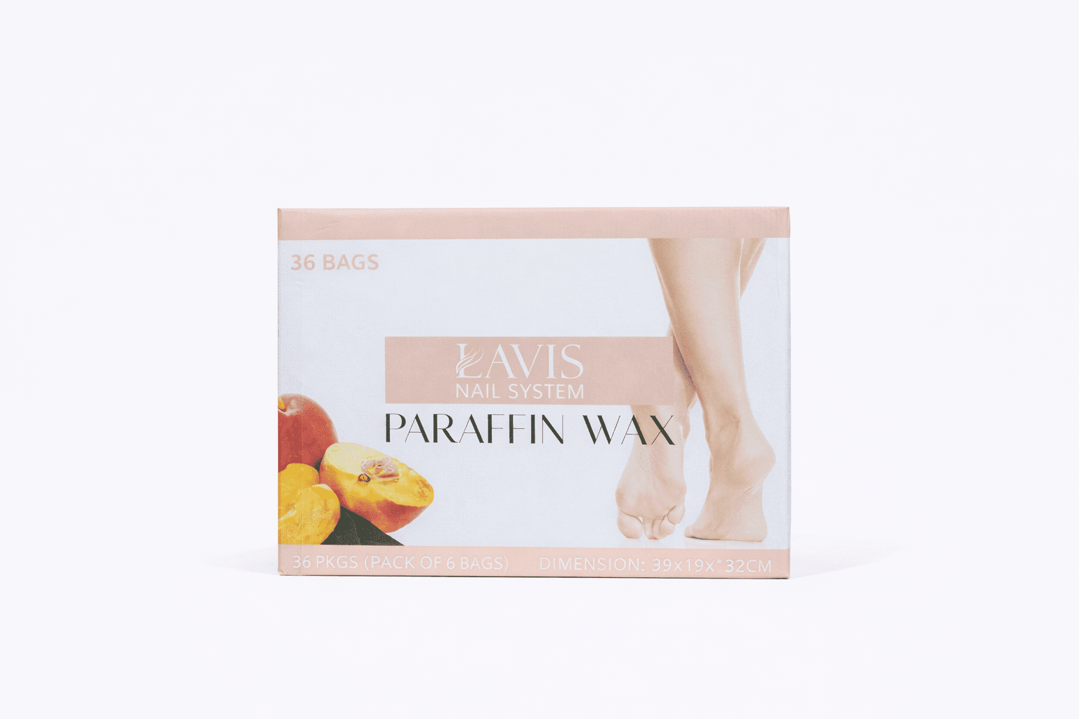 LAVIS Paraffin Wax Peach Set 4 Box (36Pcs/Box) - DTK Nail Supply