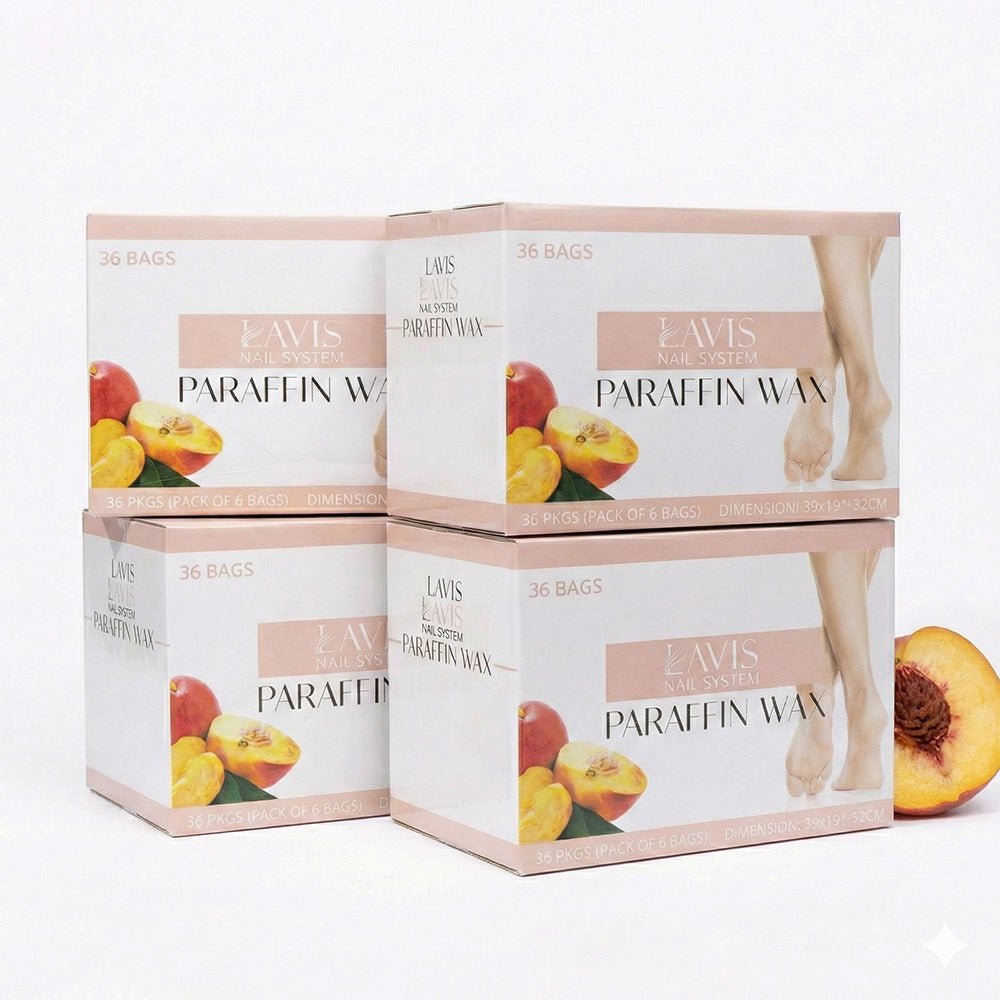 LAVIS Paraffin Wax Peach Set 4 Box (36Pcs/Box) - DTK Nail Supply
