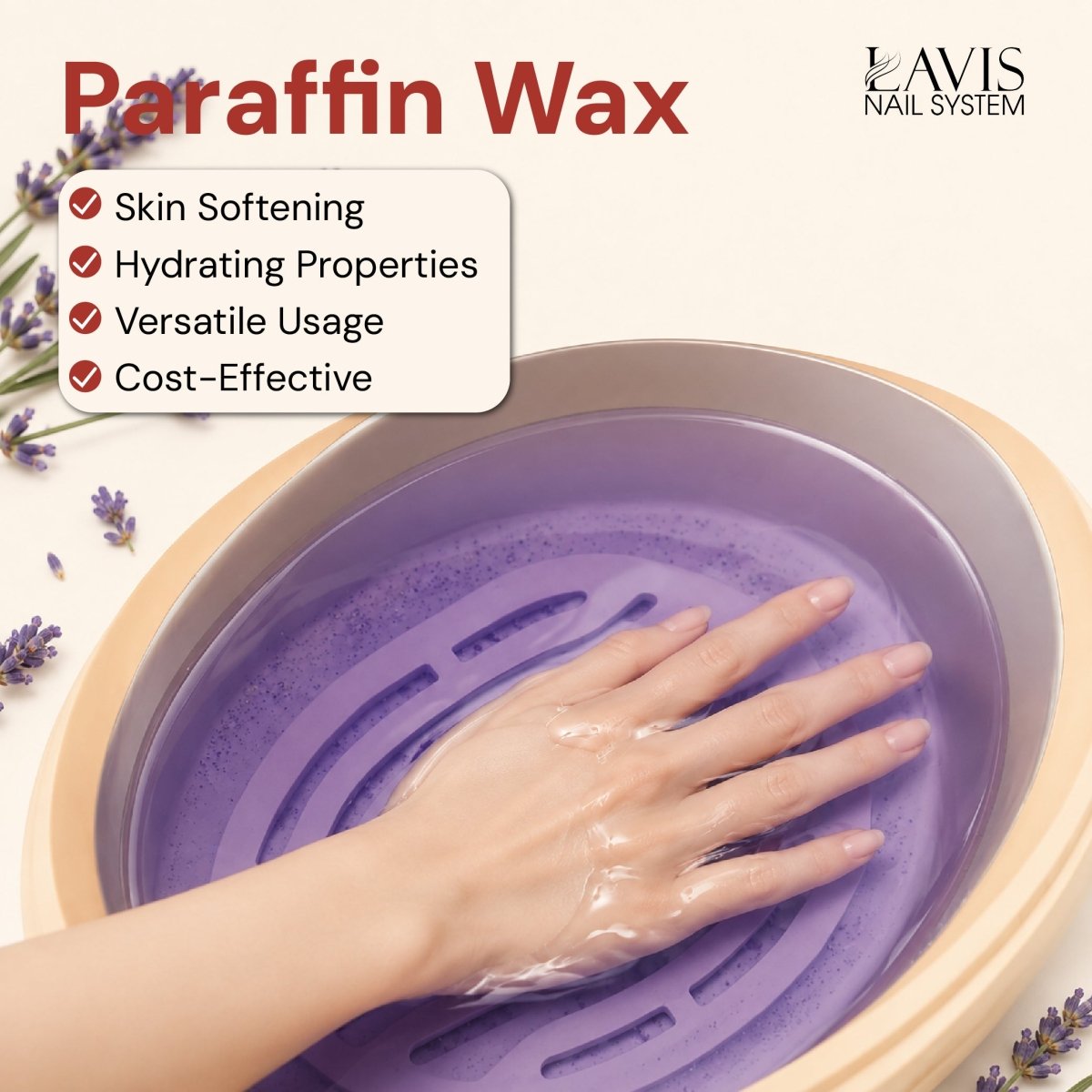 LAVIS Paraffin Wax Peach Set 6Pcs/Box - 6 Box/Case - DTK Nail Supply