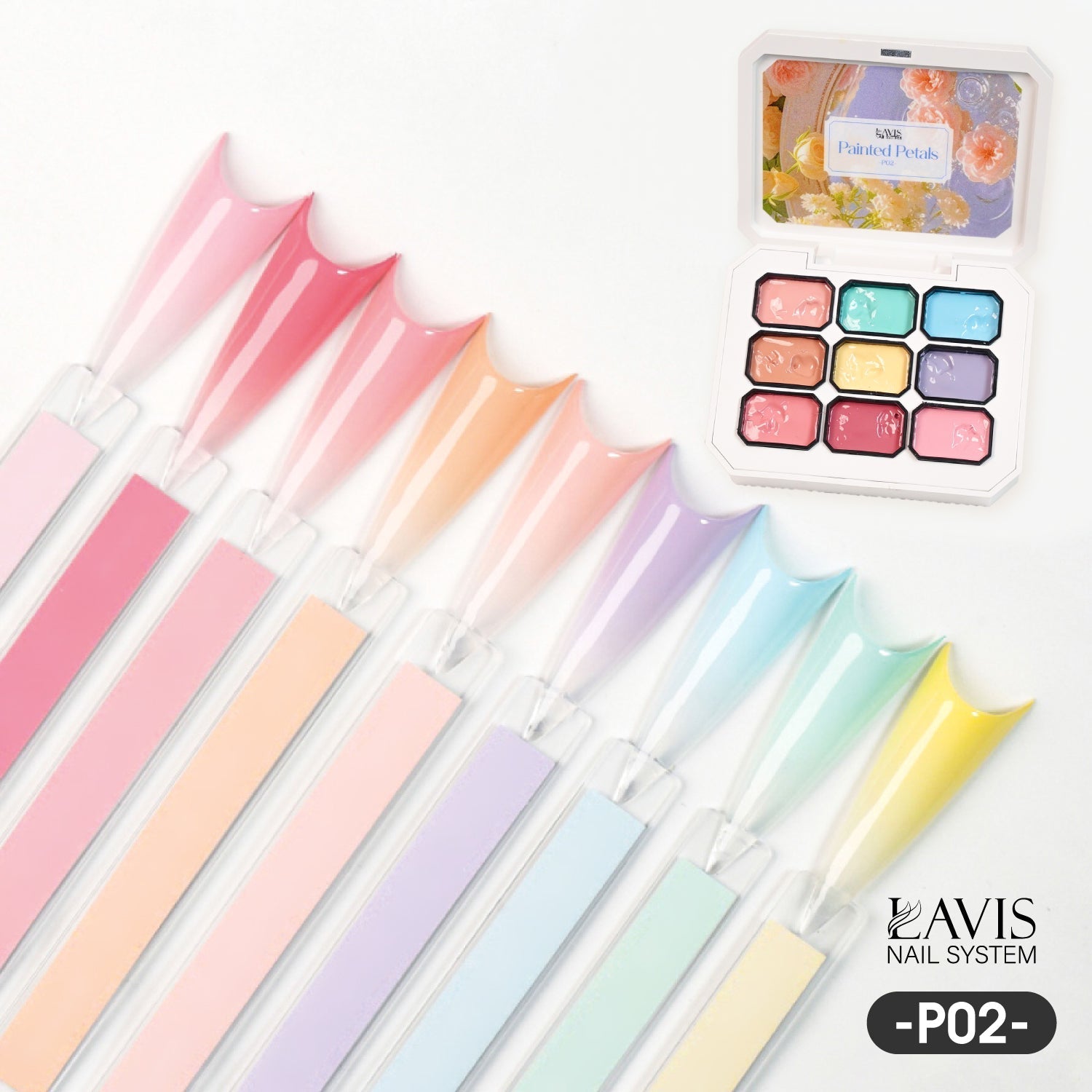 LAVIS Pat Pat Gel - Ombre Gel Palette - Painting Gel - DTK Nail Supply
