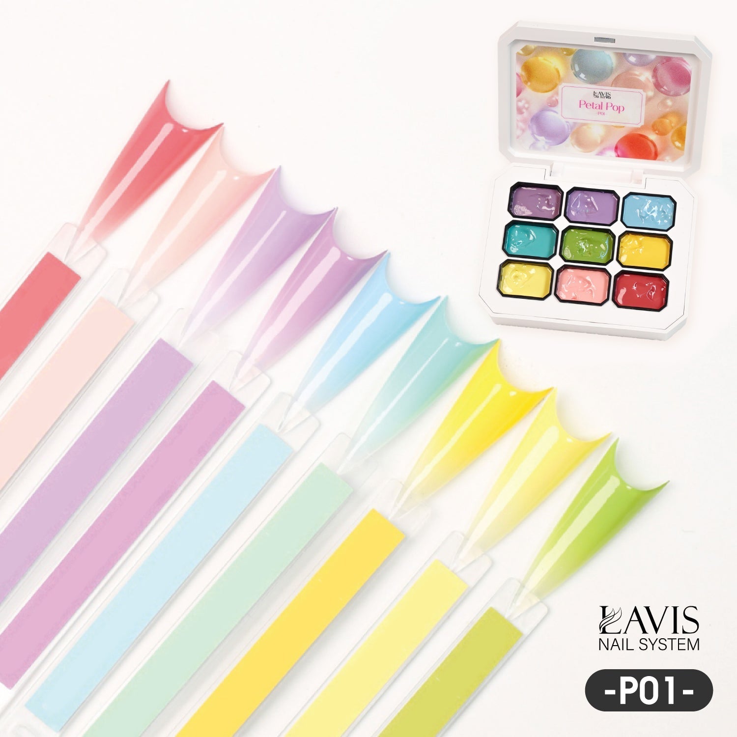 LAVIS Pat Pat Gel - Ombre Gel Palette - Painting Gel - DTK Nail Supply