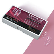 LAVIS Perfect Coffin Medium - 14 Half Buffed - Soft Gel Tips - DTK Nail Supply