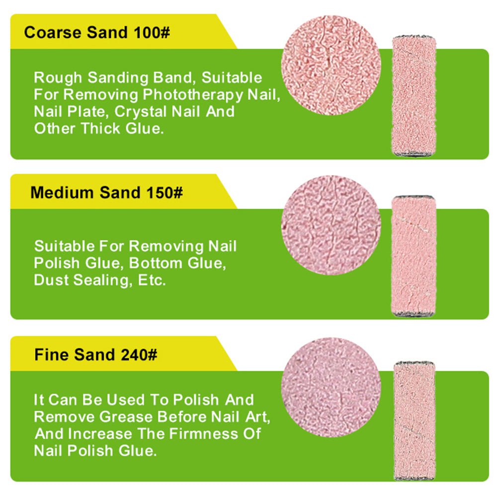 Lavis Pink Sanding Bands - Fine Sand 240 - DTK Nail Supply