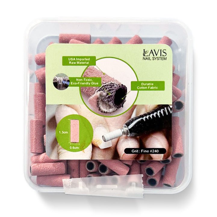 Lavis Pink Sanding Bands - Fine Sand 240 - DTK Nail Supply