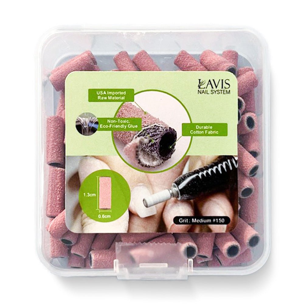 Lavis Pink Sanding Bands - Medium Sand 150 - DTK Nail Supply