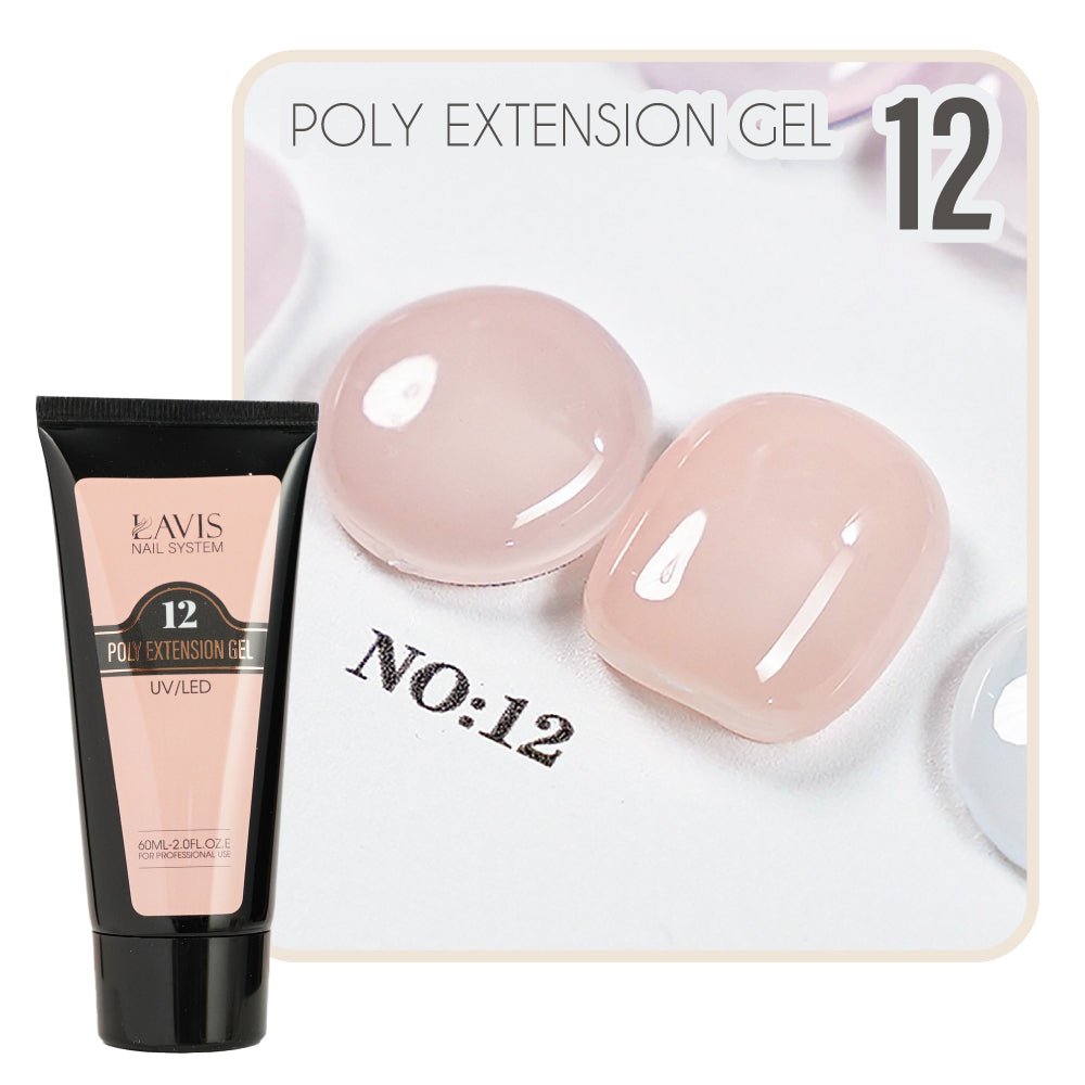 LAVIS Poly Extension Gel 12 UV/LED 60ml - DTK Nail Supply
