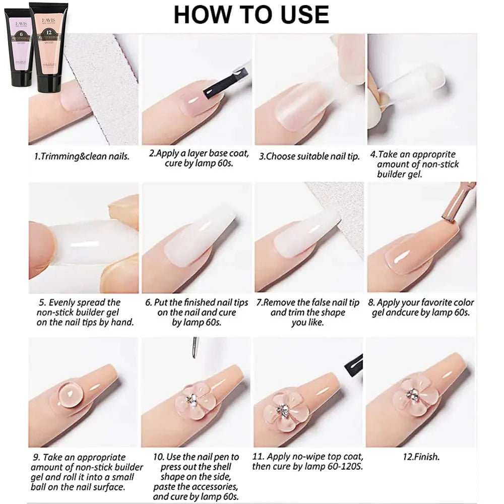 LAVIS Poly Extension Gel 14 UV/LED 60ml - DTK Nail Supply