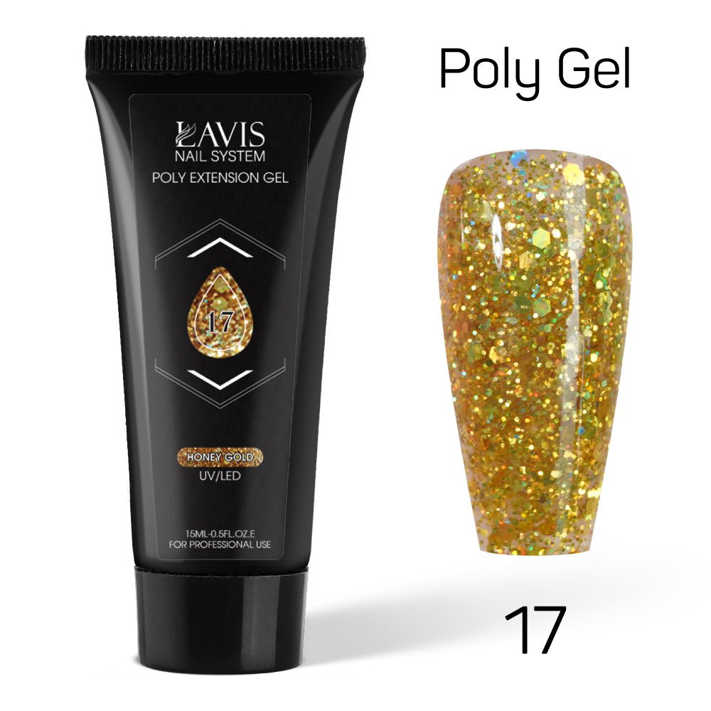 LAVIS Poly Extension Gel 15ml - 17 - Honey Gold - DTK Nail Supply