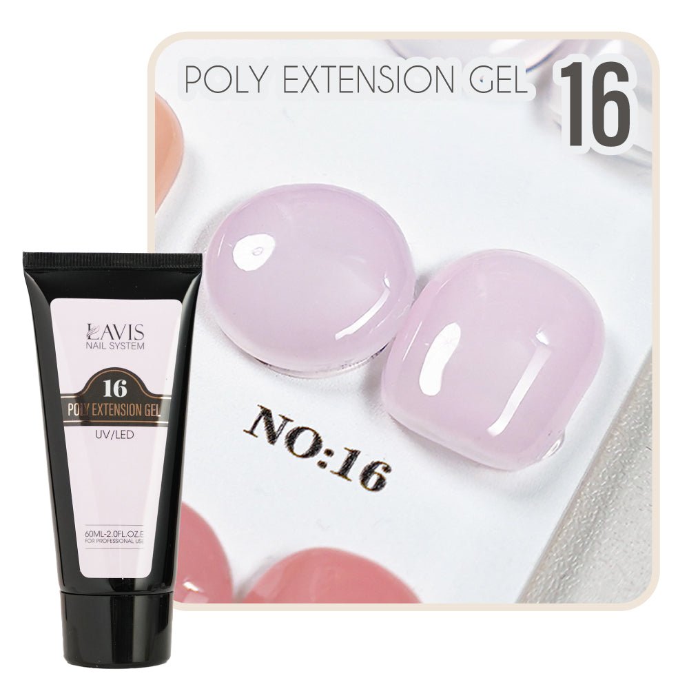 LAVIS Poly Extension Gel 16 UV/LED 60ml - DTK Nail Supply
