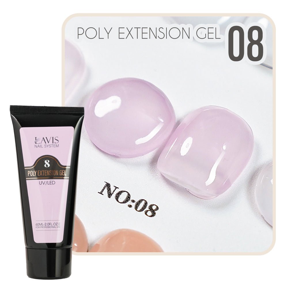 LAVIS Poly Extension Gel 8 UV/LED 60ml - DTK Nail Supply