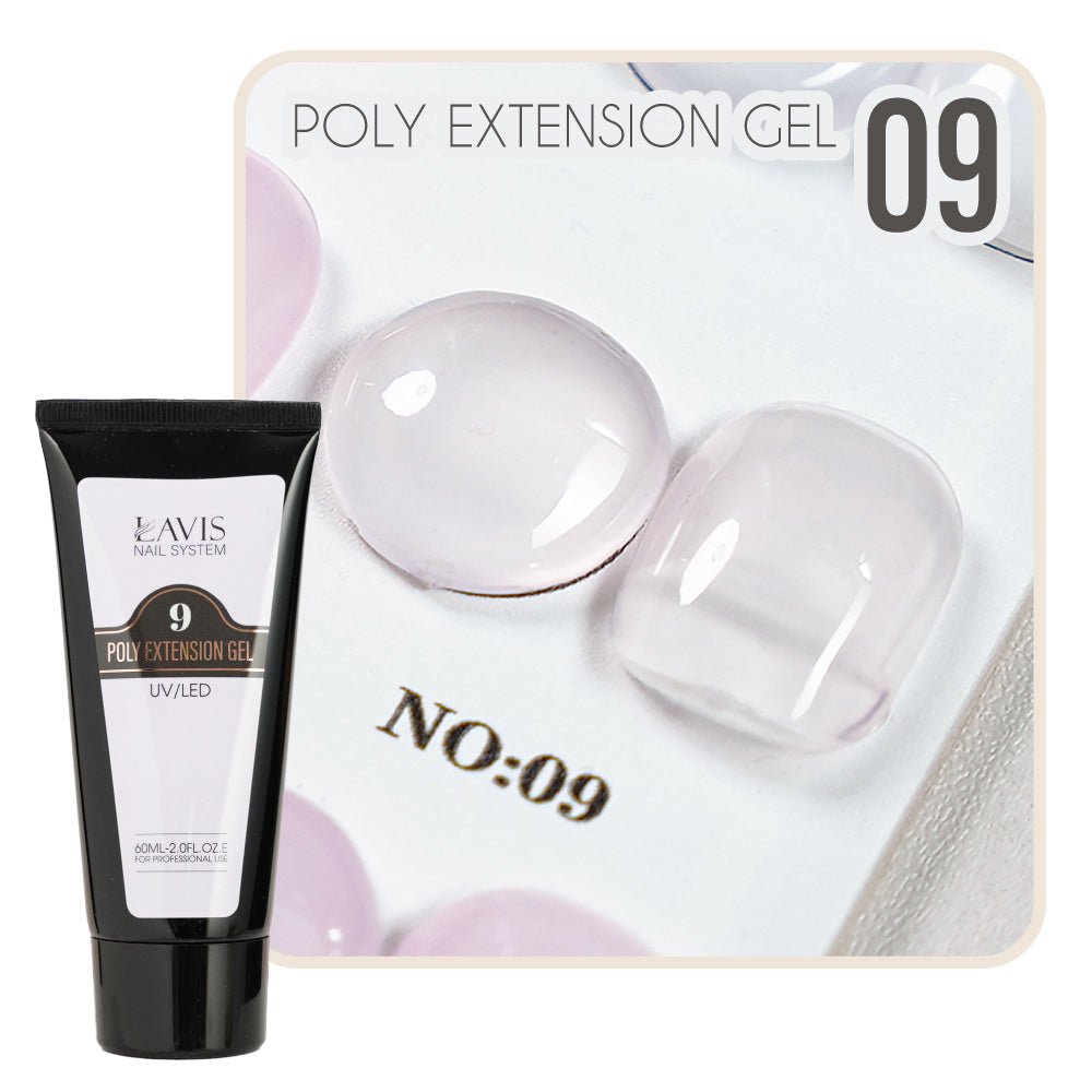LAVIS Poly Extension Gel 9 UV/LED 60ml - DTK Nail Supply