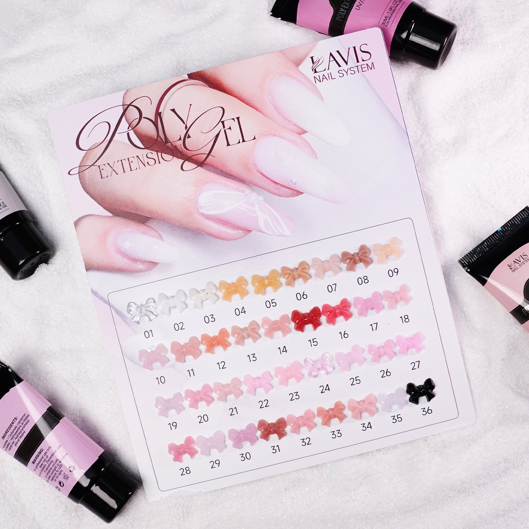 LAVIS Poly Extension Gel Set 36 Colors - DTK Nail Supply