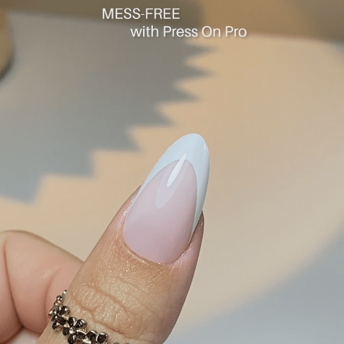 LAVIS Press On Pro - Almond Medium French White - DTK Nail Supply